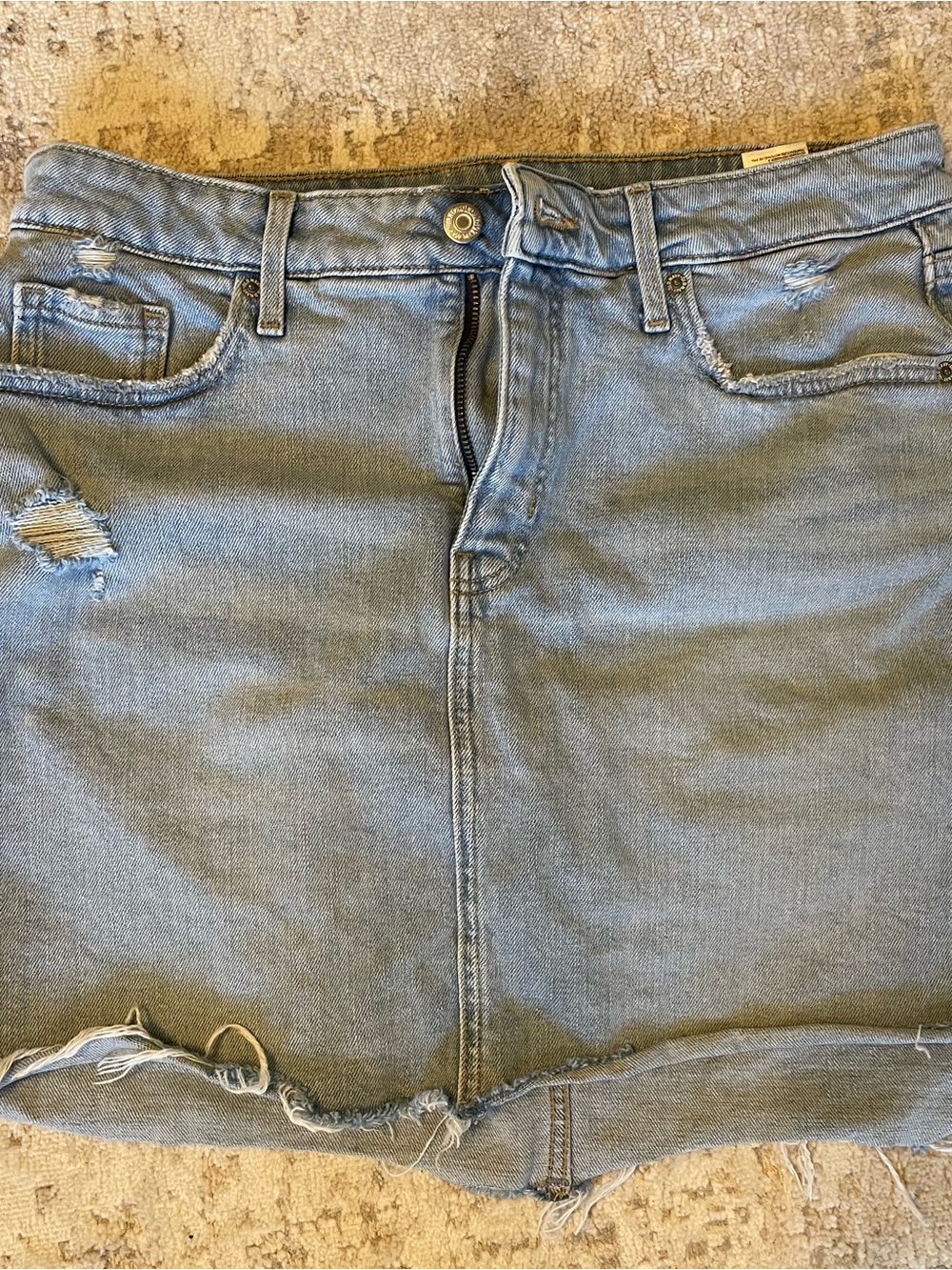 Old Navy Light Blue Distressed Denim Mini Skirt
